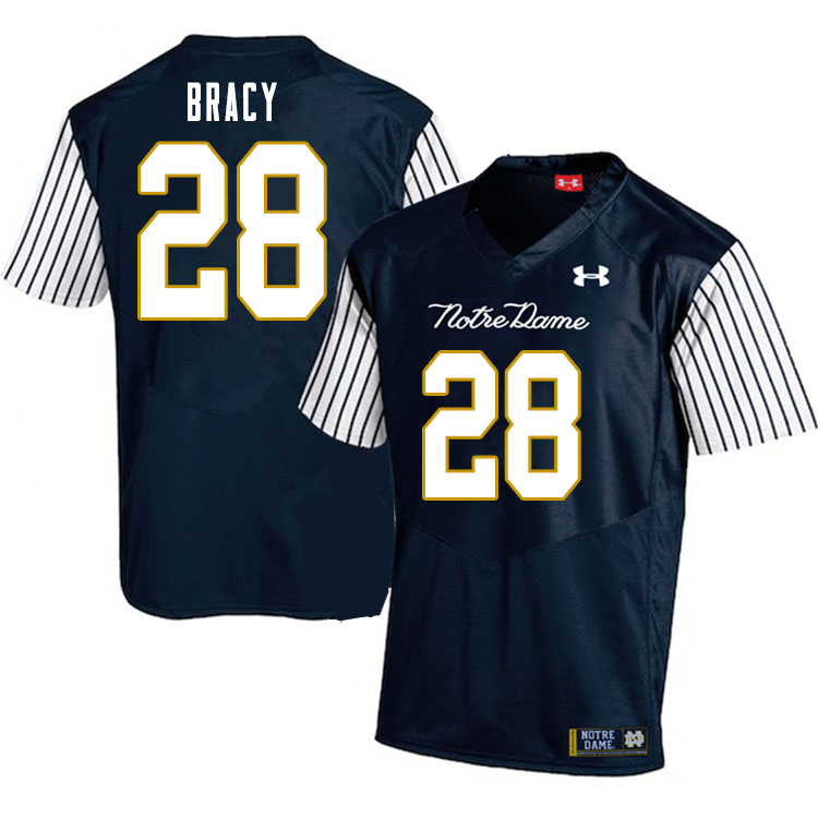 Men's NCAA Notre Dame Fighting Irish #28 TaRiq Bracy Stitched College Under Armour Authentic Navy Alternate Football Jersey WM10P23KN